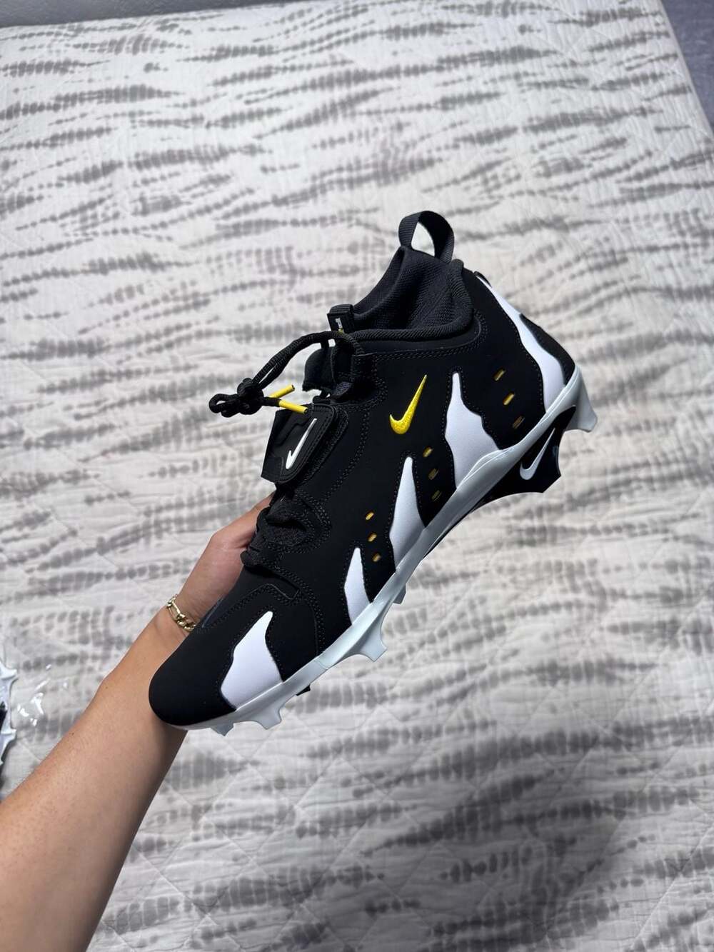 Nike Alpha DT Max '96 Cleats 'Black White Varsity Maize' PE Im9642-001 Men Sz 14